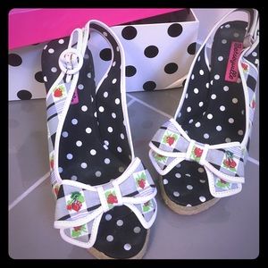 Betseyville Cherry Plaid Slingback Wedges